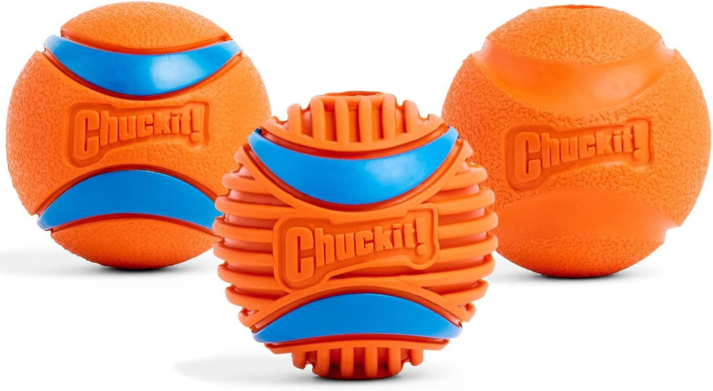 Chuckit! Dog Fetch Ball Medley, Medium, 3 Pack, Ultra, Rugged Balls Included Visit the Chuckit! Store